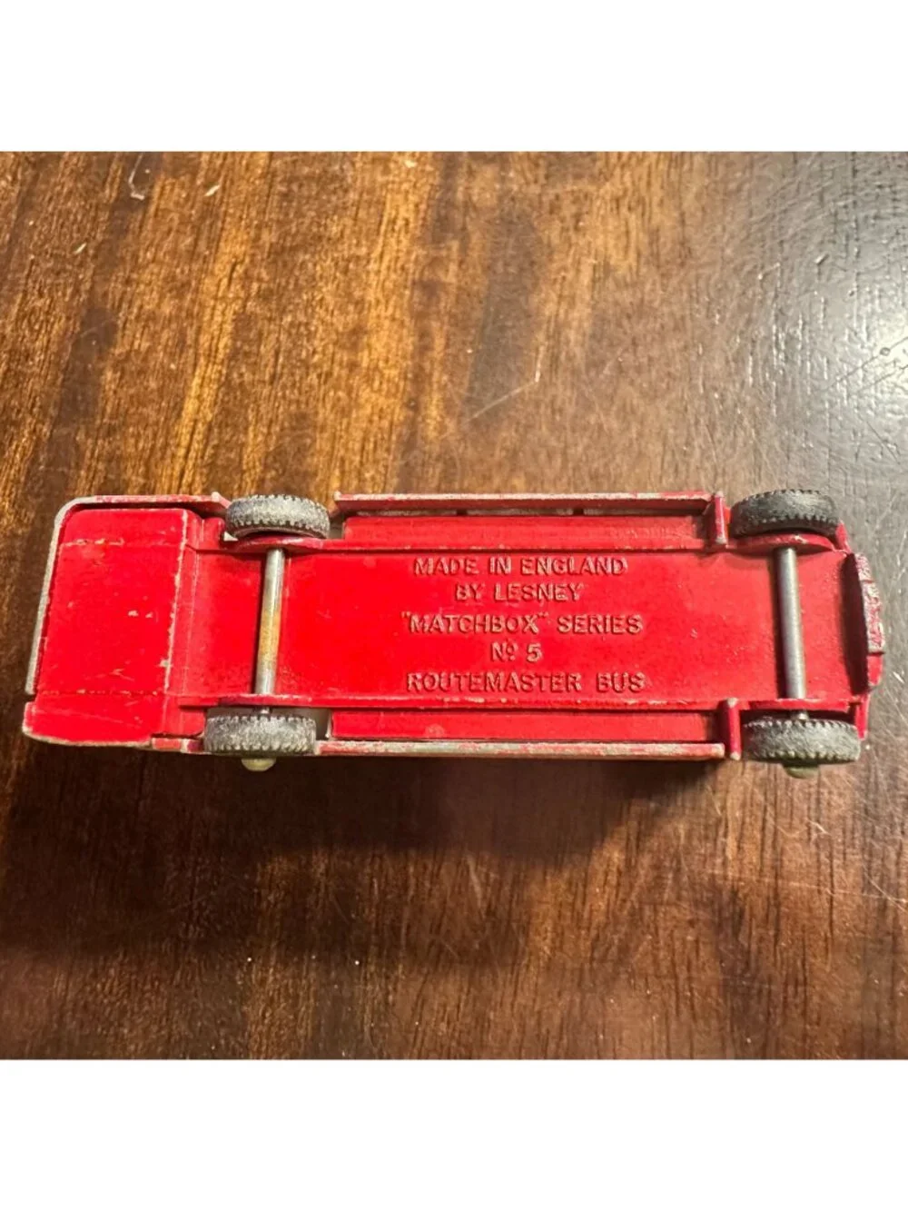 Vintage Lesney Matchbox Series No. 5 Red Routemaster Bus Diecast